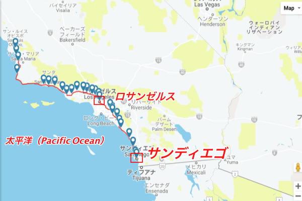 サンディエゴからロサンゼルスまで電車で簡単に行くことができる Amtrak タビログ